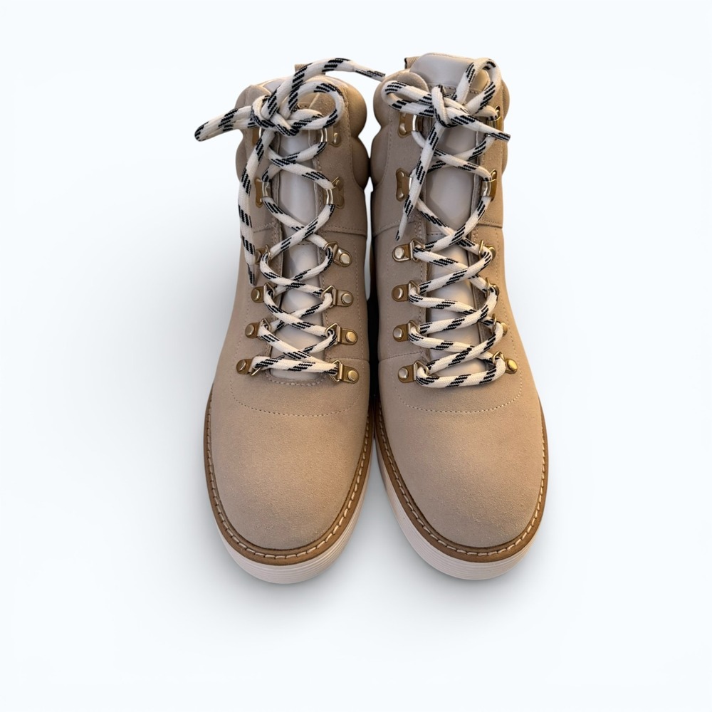 Cole Haan Waterproof Hiker Boots Women's 11M Ivory ZEROGRAND Wedge Boho NWB - Picture 6 of 7